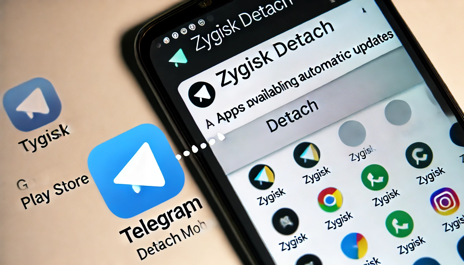 Zygisk Detach / Telegram: Desanexando APKs da Google Play Store Facilmente