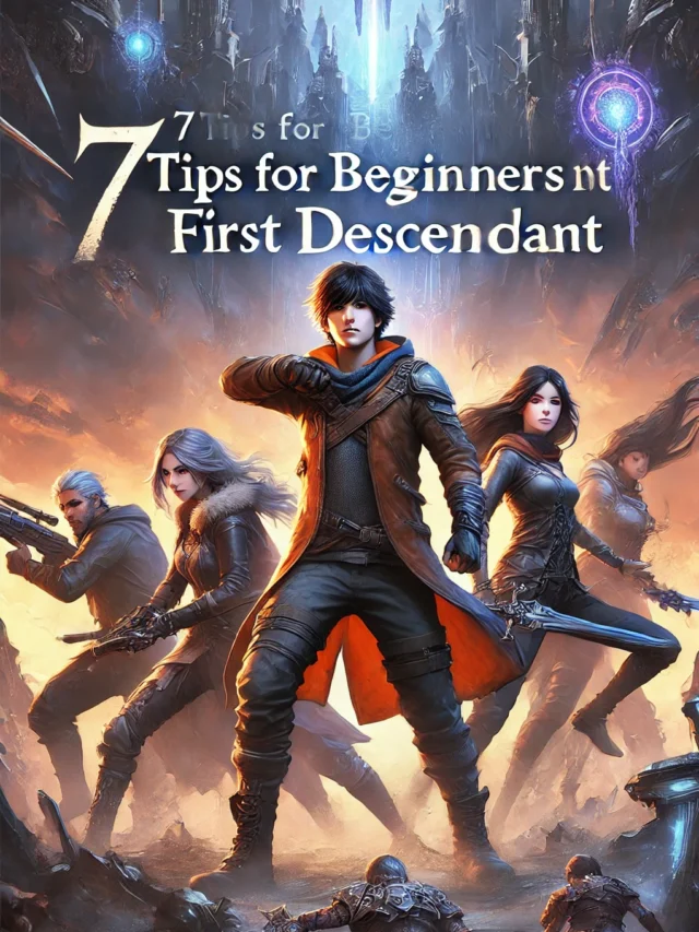 DALL·E 2024-07-21 23.56.39 - Cover image for a web story about '7 Tips for Beginners in The First Descendant'. The image should feature the main characters of the game in an actio